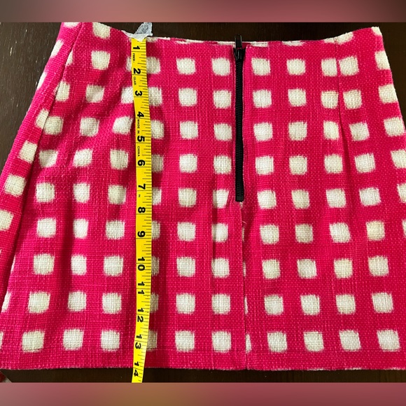 💃💃TOPSHOP Pink and White Checkered Tweed Miniskirt - Picture 2 of 6